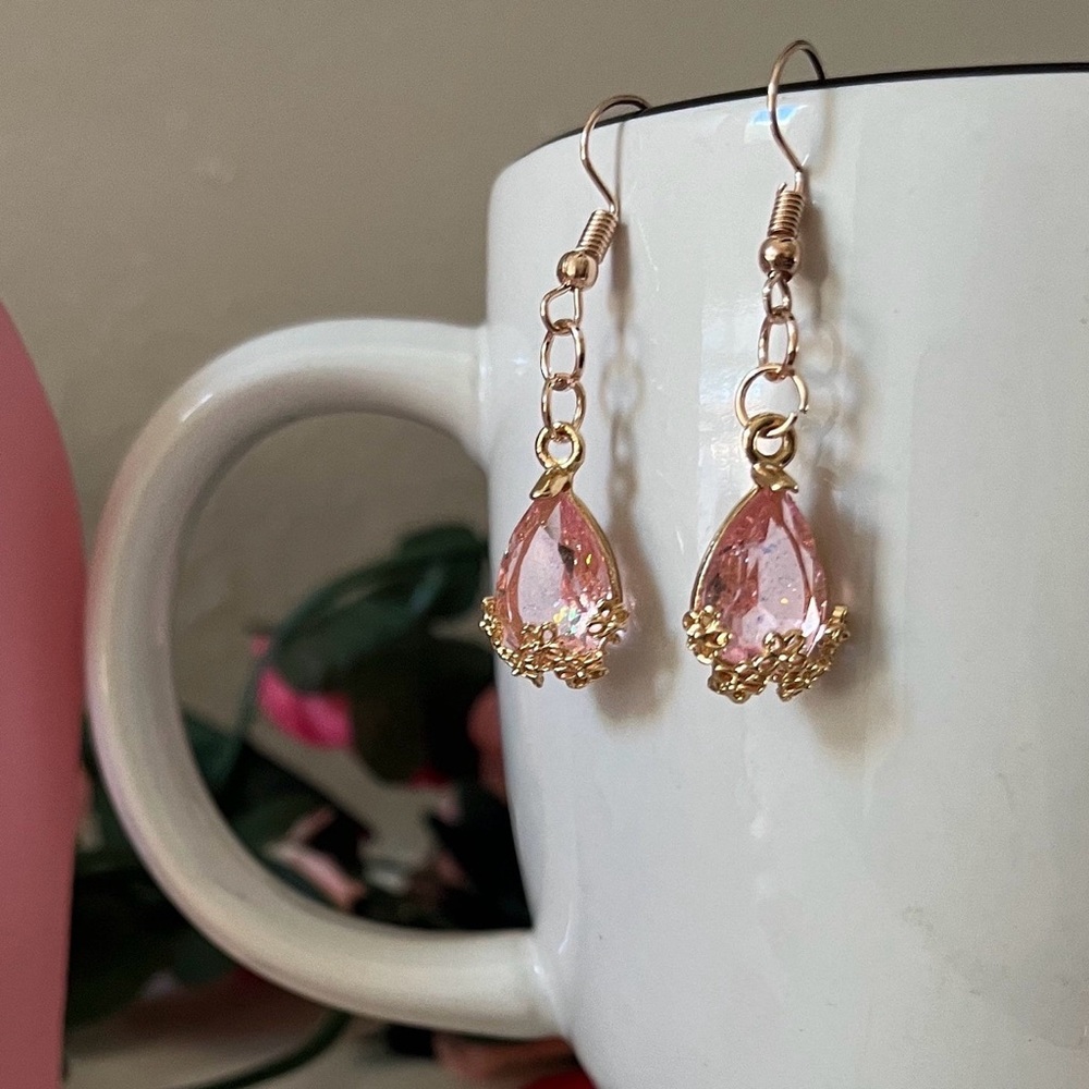 Pink handmade earrings